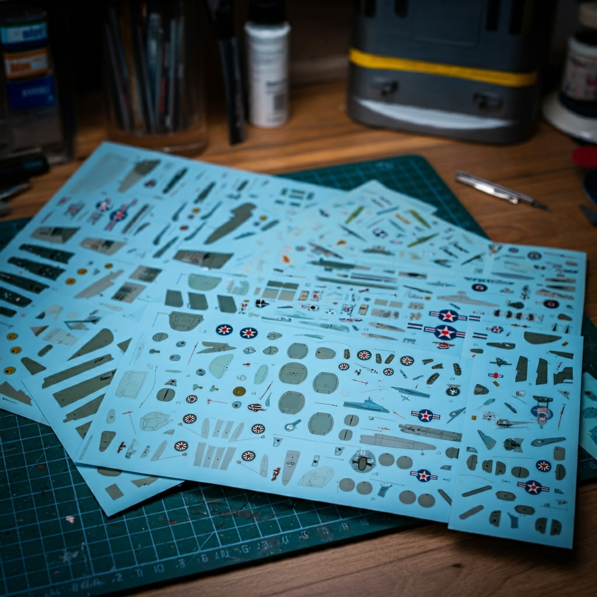 スケールフリー航空機デカール(コックピット用ラベル/コーション〈ステンシル〉)