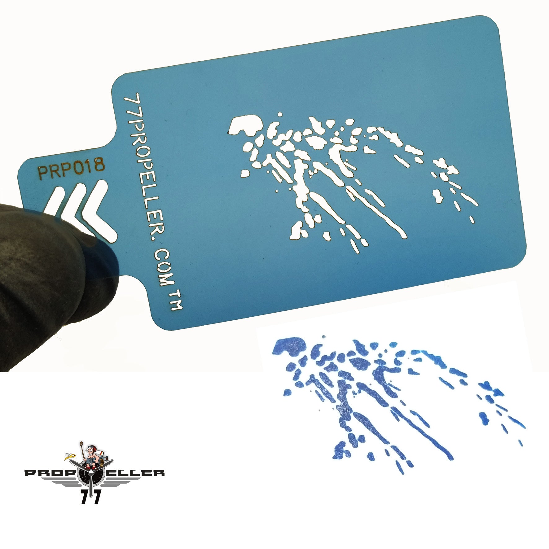 77 Propeller Set “2” – 3 Micro Airbrush Stencils 60×40 mm PRP022 splatter pattern template two