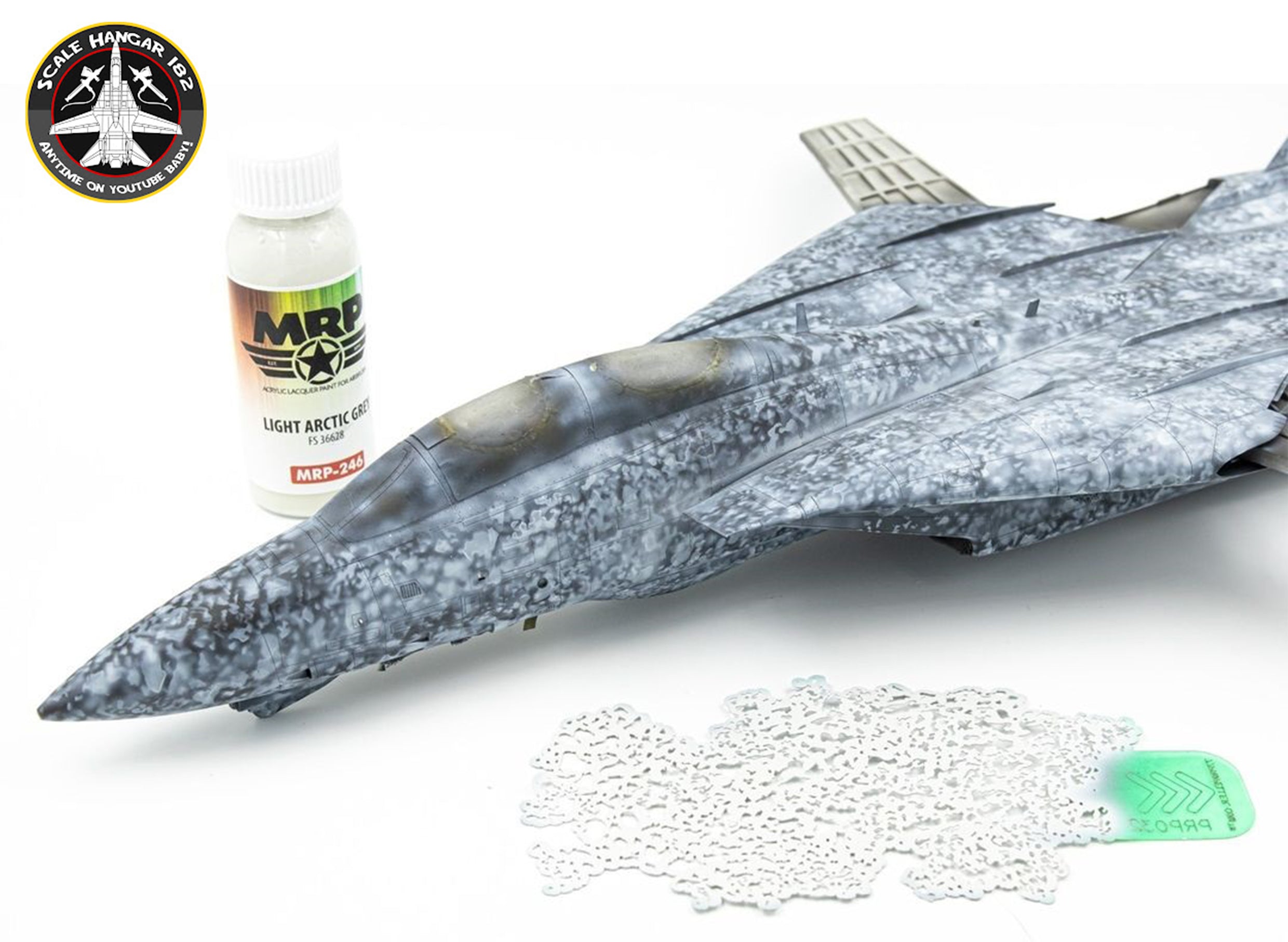 77 Propeller Medium Spots Airbrush Stencil 110×70 mm PRP032 spot pattern on aircraft after airbrushing