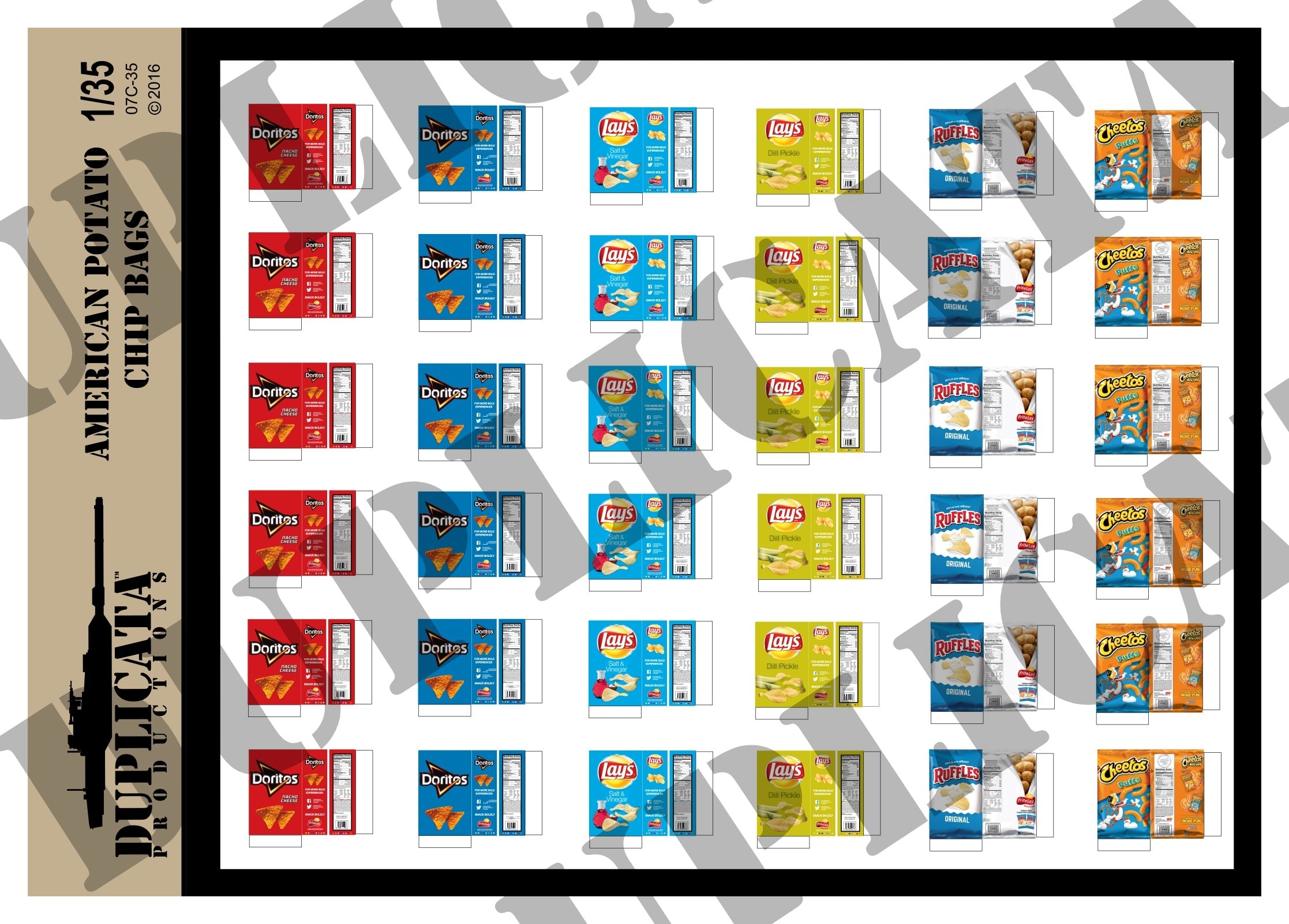 アメリカ ポテトチップス袋 1/35スケール