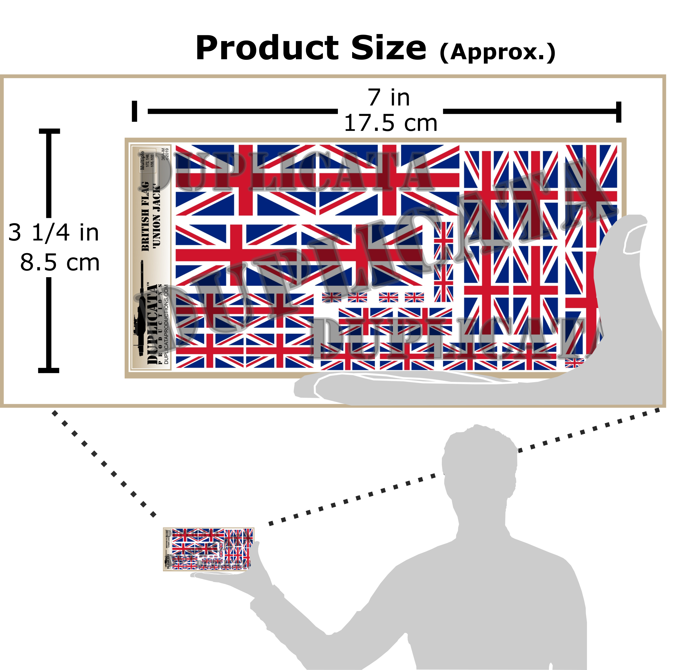 1/35スケール イギリス国旗(ユニオンジャック)ペーパーフラッグセット(商品シート)