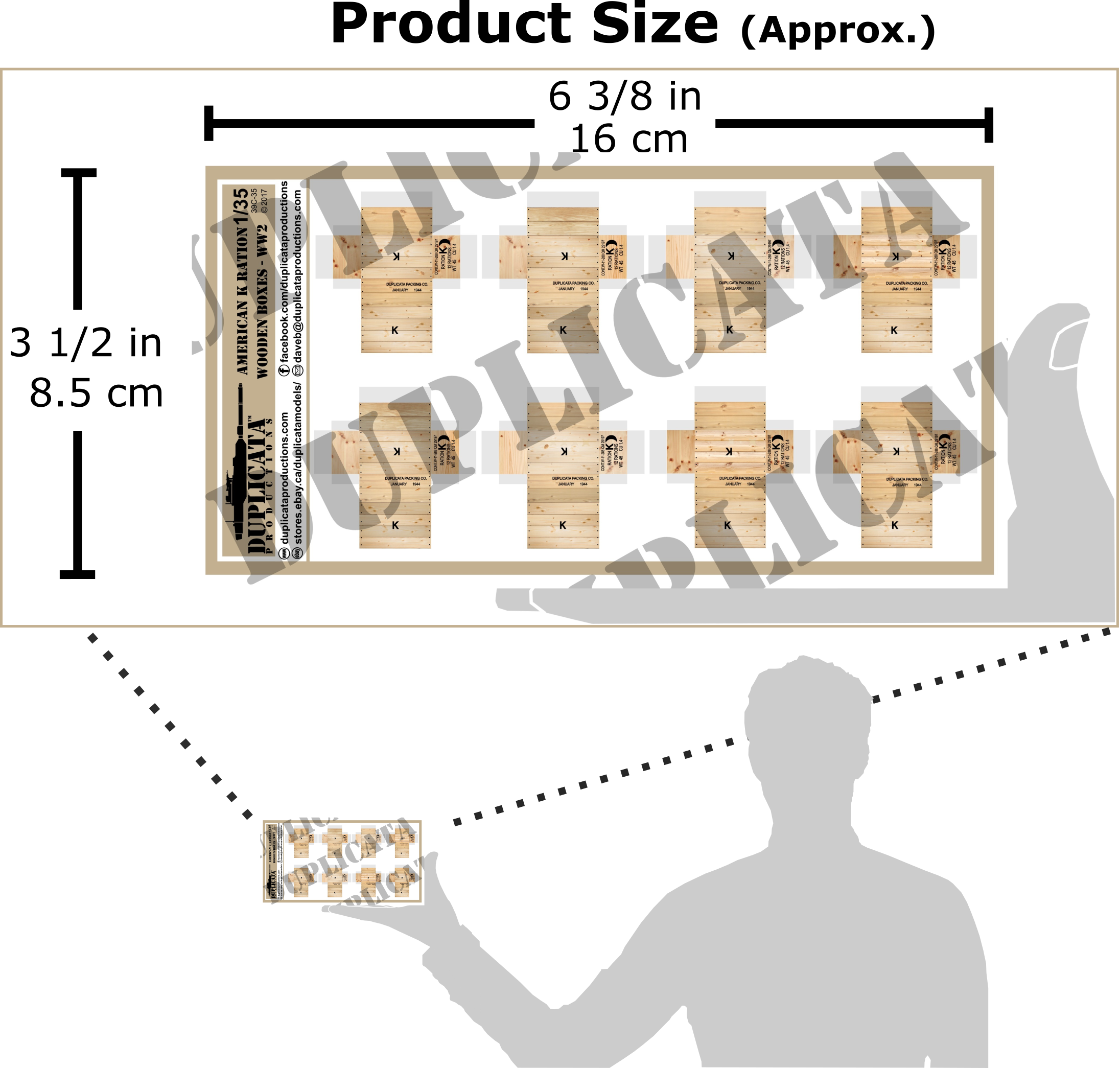 1/35スケール アメリカ軍Kレーション木箱 WWII ペーパーアクセサリー(内容一覧)