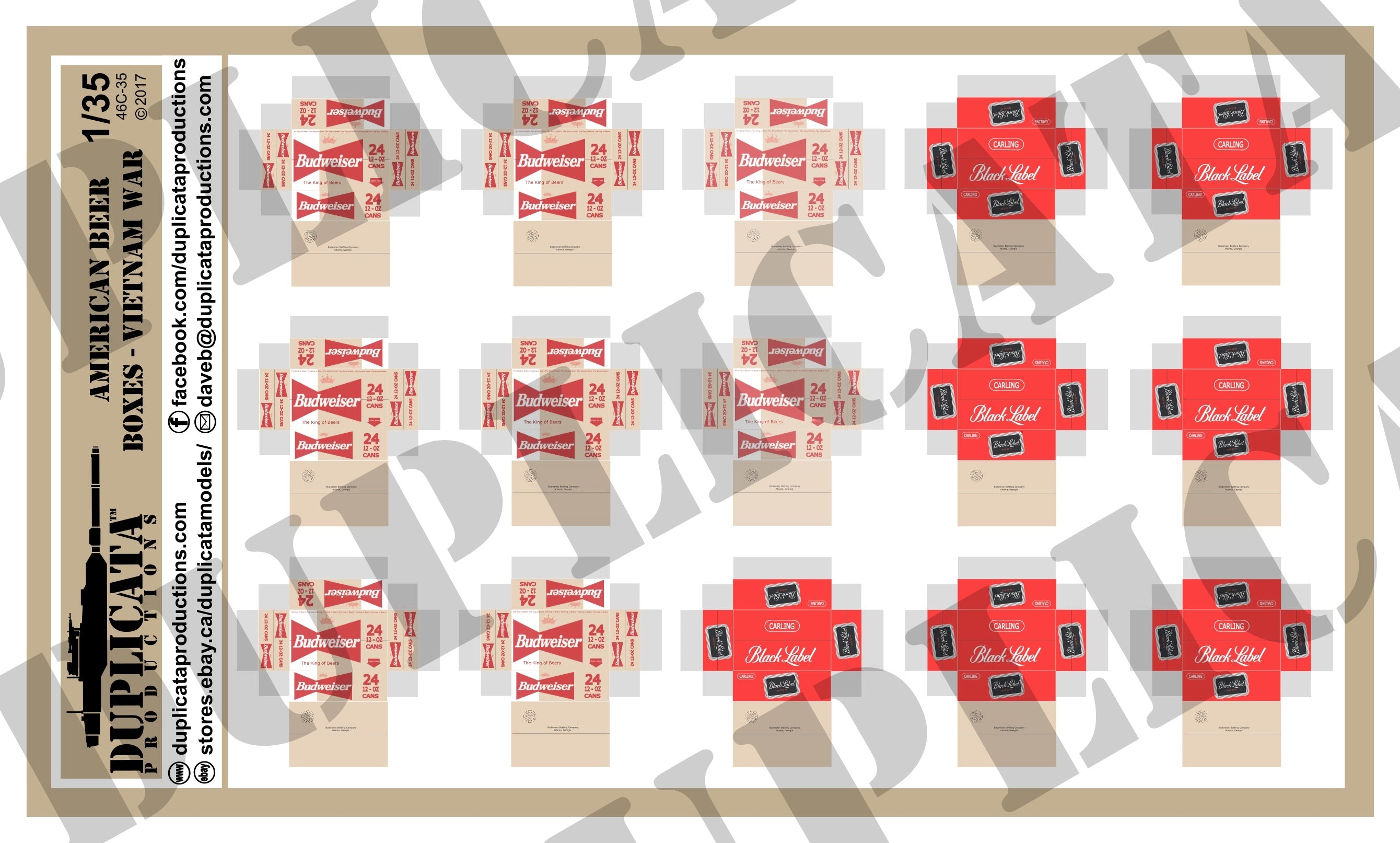 1/35 米軍 24缶ビールケース(ベトナム戦争)ペーパークラフトシート(46C-35)