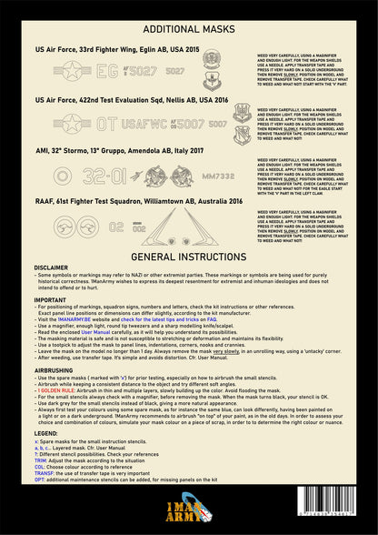 1ManArmy 1/32 F-35A ライトニングII マスキングセット（イタレリ対応）- 32DET809 パッケージ表