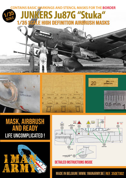 1ManArmy 1/35 Junkers Ju87G “Stuka” 塗装マスキングセット パッケージ表面画像