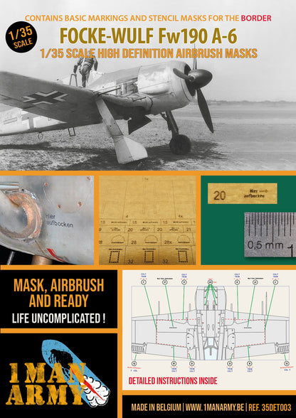 1ManArmy 1/35 Focke-Wulf Fw190 A-6 塗装マスキングセット パッケージ表面画像