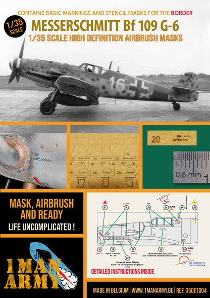 1ManArmy 1/35 Messerschmitt Bf 109 G-6 塗装マスキングセット パッケージ表面画像