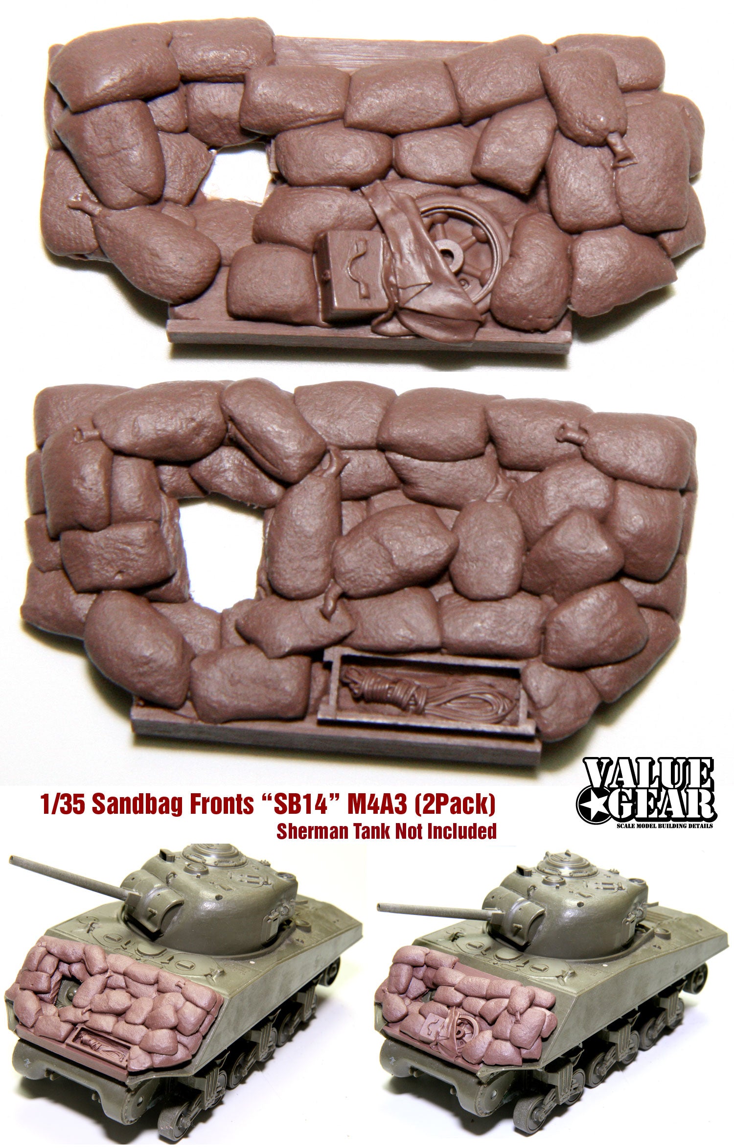 バリューギア シャーマン M4A3 サンドバッグ前面 (2個入り) セット SB14
