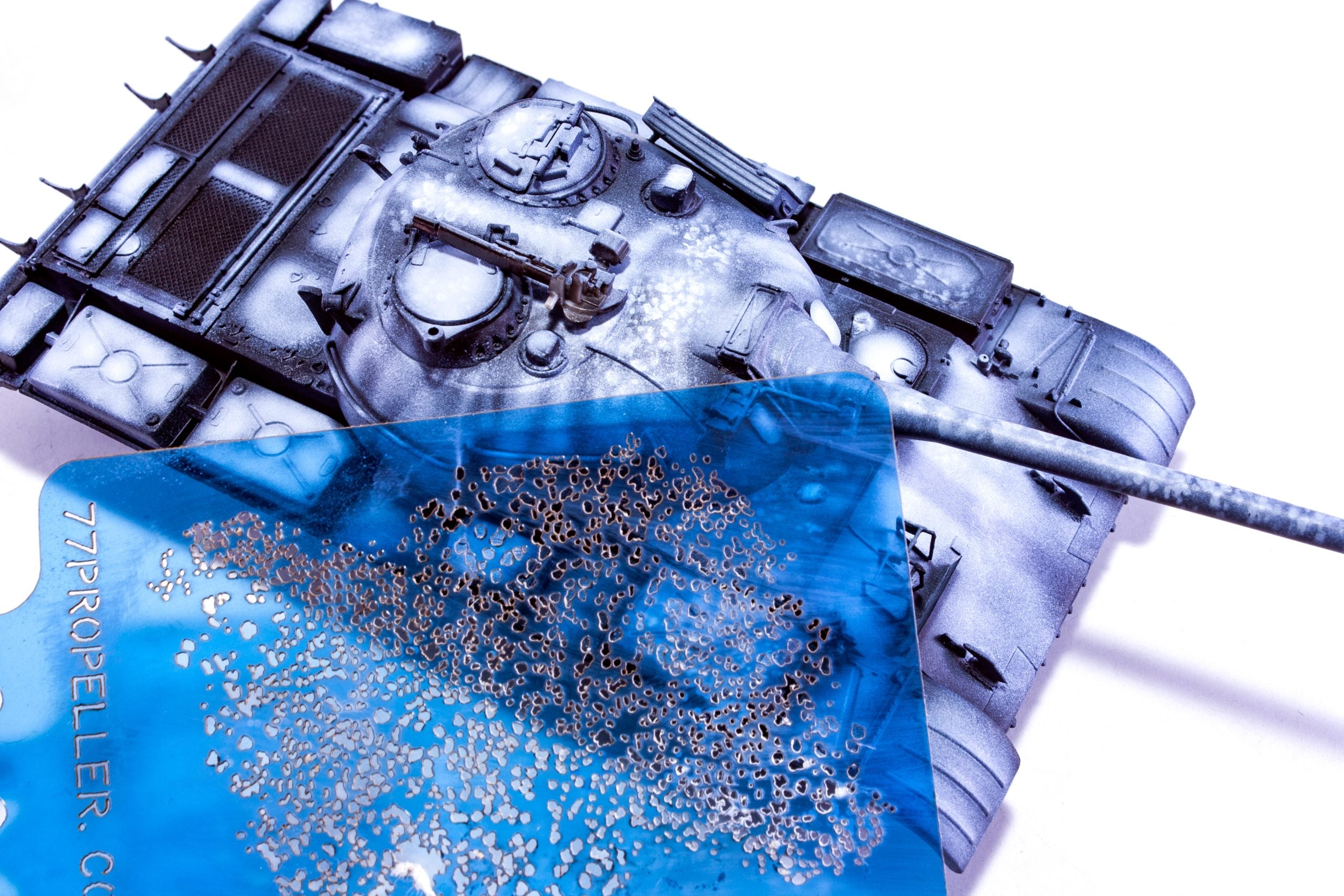 77 Propeller Micro Airbrush Stencil 60×40 mm PRP016 weathering pattern on tank