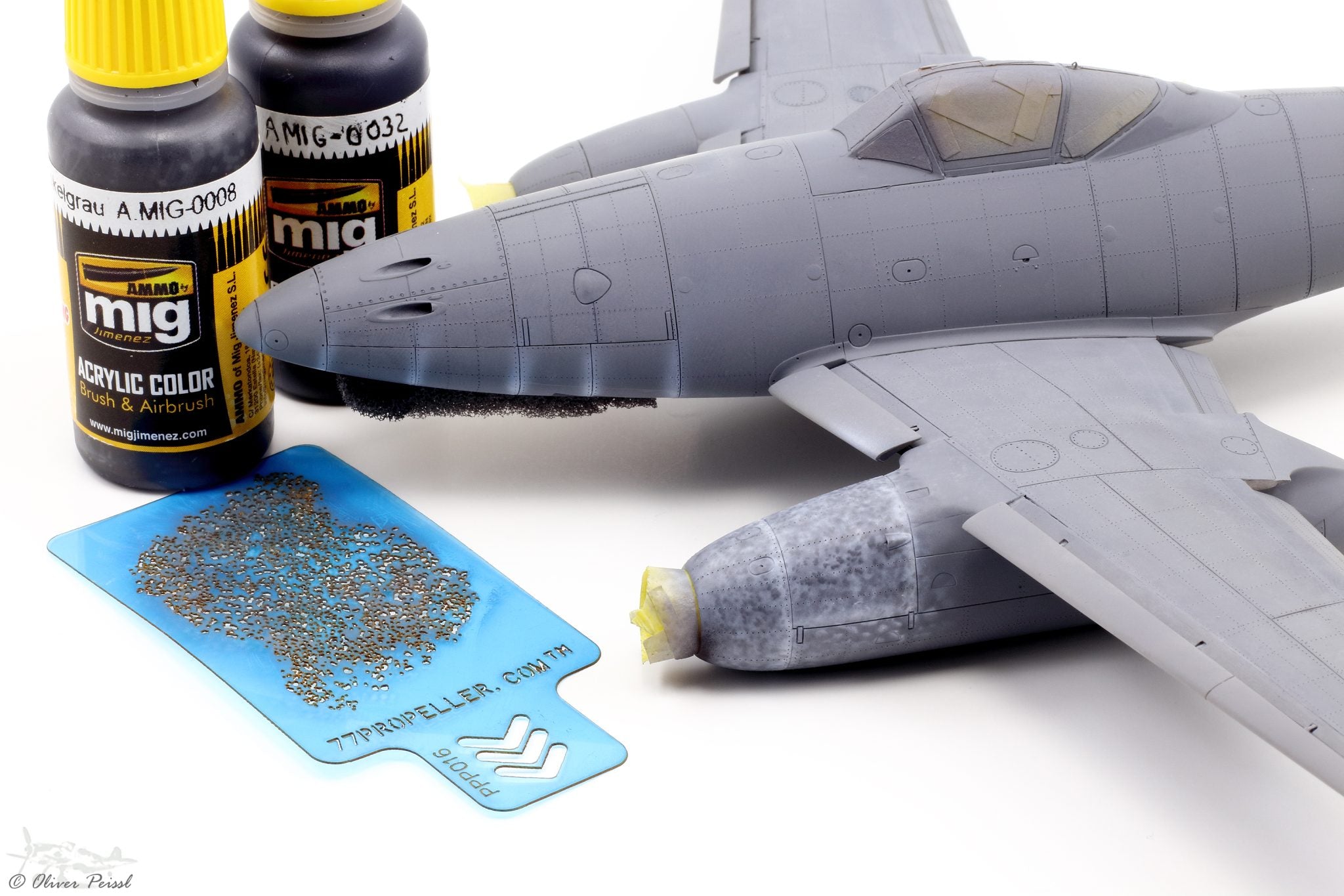 77 Propeller Micro Airbrush Stencil 60×40 mm PRP016 weathering pattern on aircraft