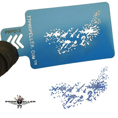 77 Propeller Set “2” – 3 Micro Airbrush Stencils 60×40 mm PRP022 splatter pattern template one