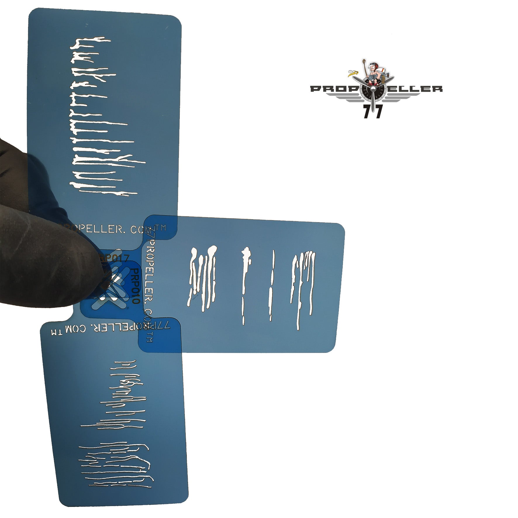 77 Propeller Set “3” – 3 Micro Airbrush Stencils 60×40 mm PRP023 three streak pattern template