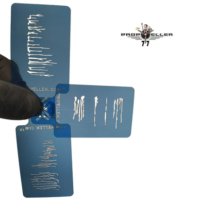 77 Propeller Set “3” – 3 Micro Airbrush Stencils 60×40 mm PRP023 three streak pattern template