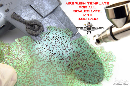 77 Propeller Small Spots Airbrush Stencil 110×70 mm PRP031 template pattern on aircraft wing