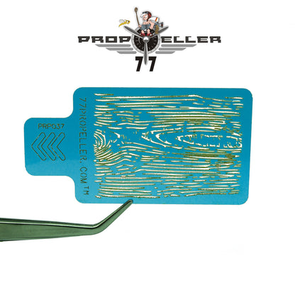77 Propeller Set “7” – 4× Wood Texture Airbrush Stencils 60×40 mm PRP034 wood grain template design 3