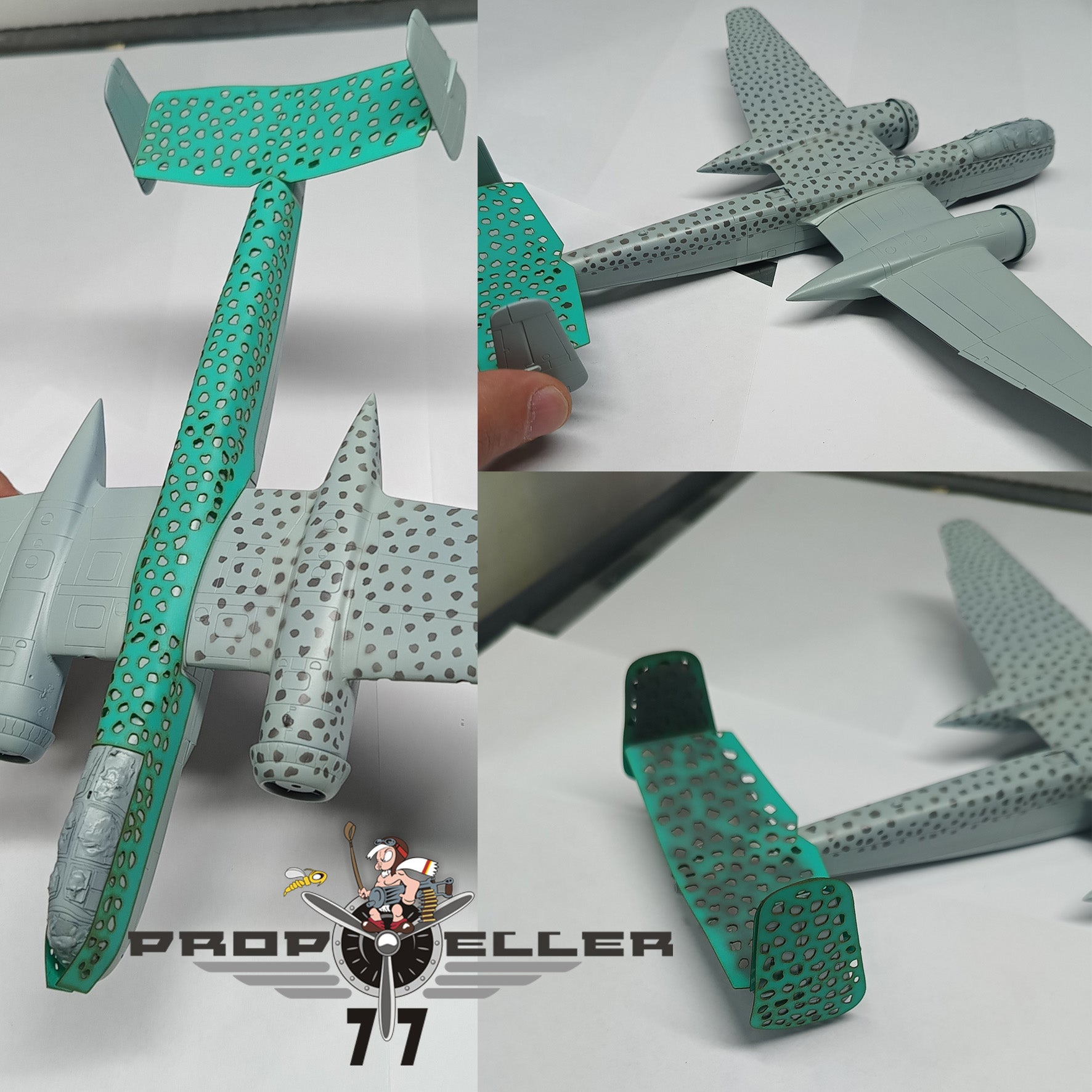 77 Propeller 1/72 He 219 A‑2 (Wnr. 290004) Camouflage Painting Template PRP079 template usage and results