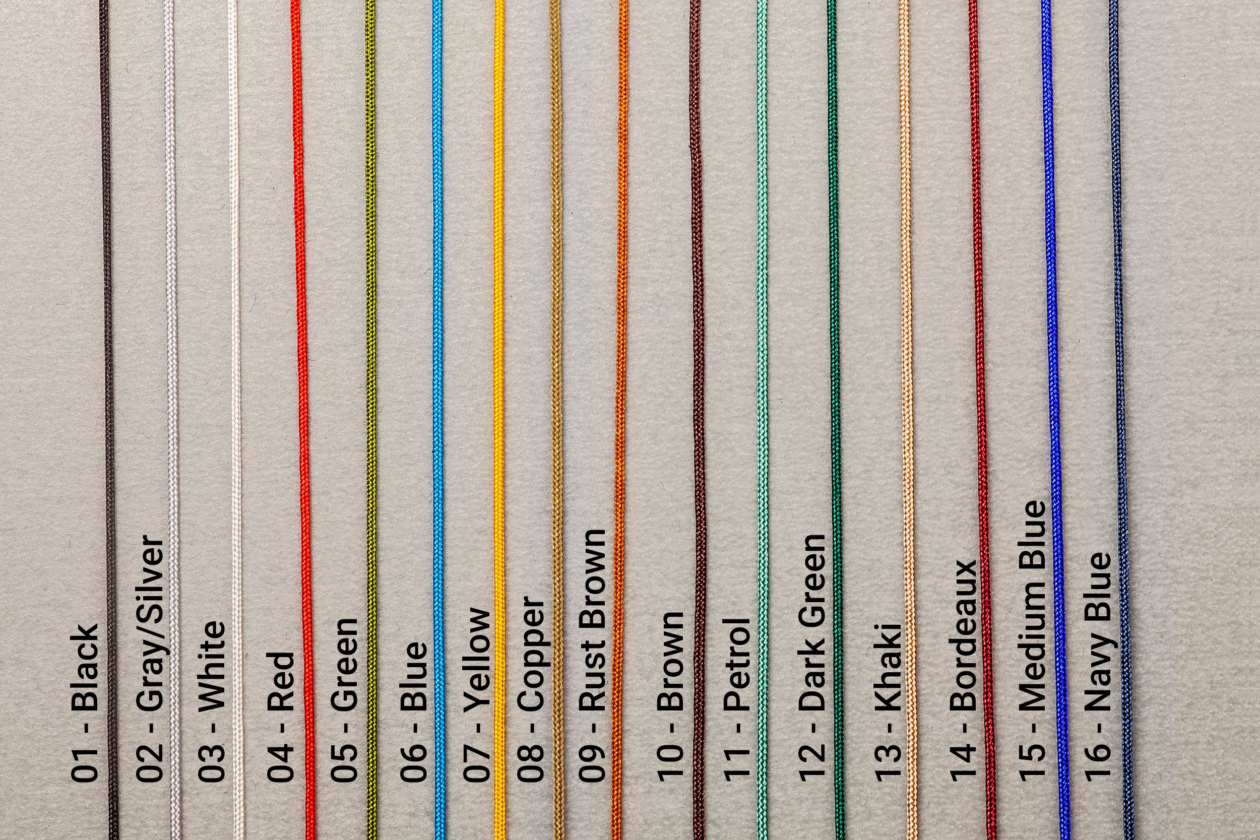 ANYZ ブレイデッドライン AN011 全16色のカラーバリエーション一覧画像