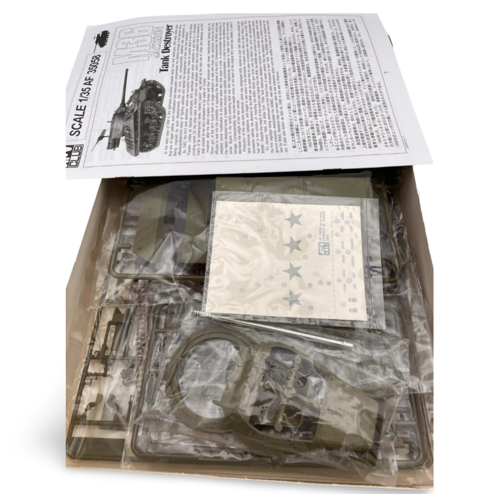 AFVクラブ M36 ジャクソン 1/35 組立説明書とパーツ内容（デカール付き）