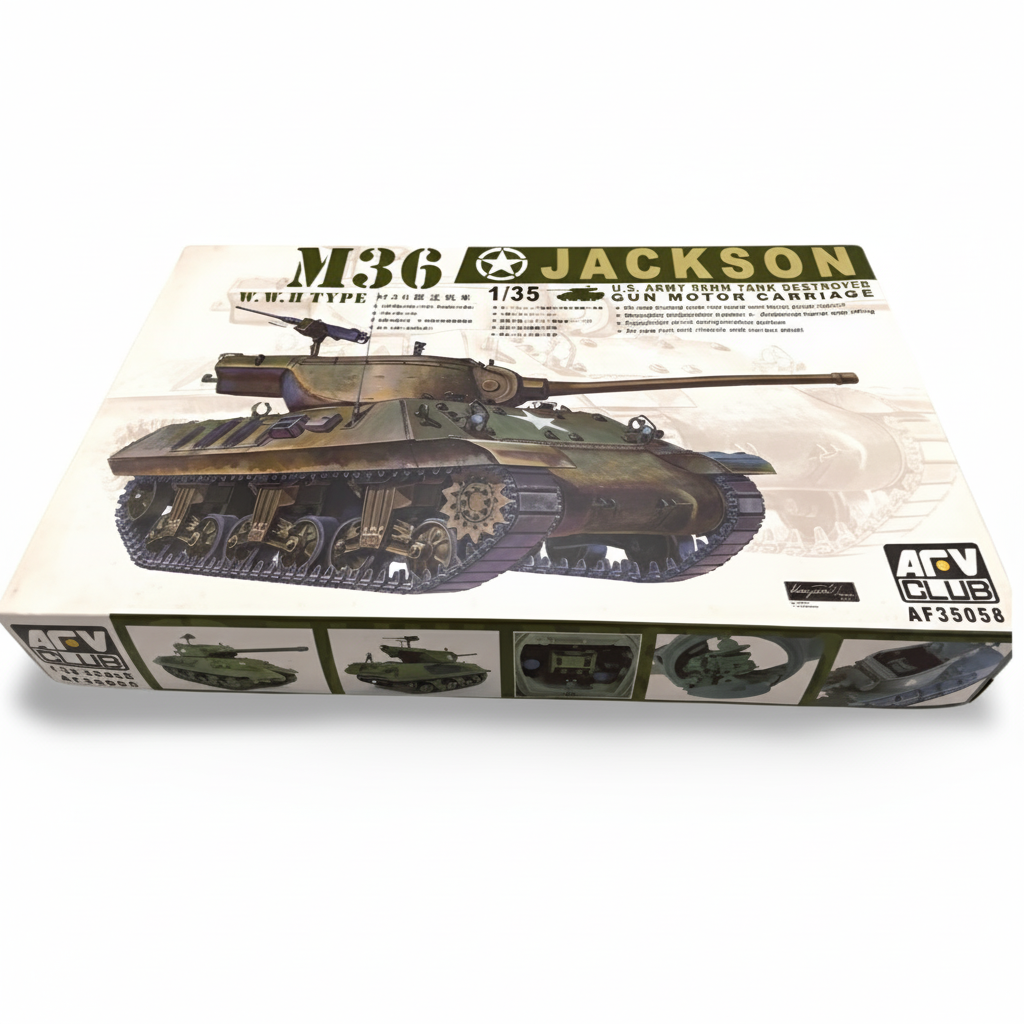 AFVクラブ M36 ジャクソン 1/35 ボックスアート（戦車全体図）