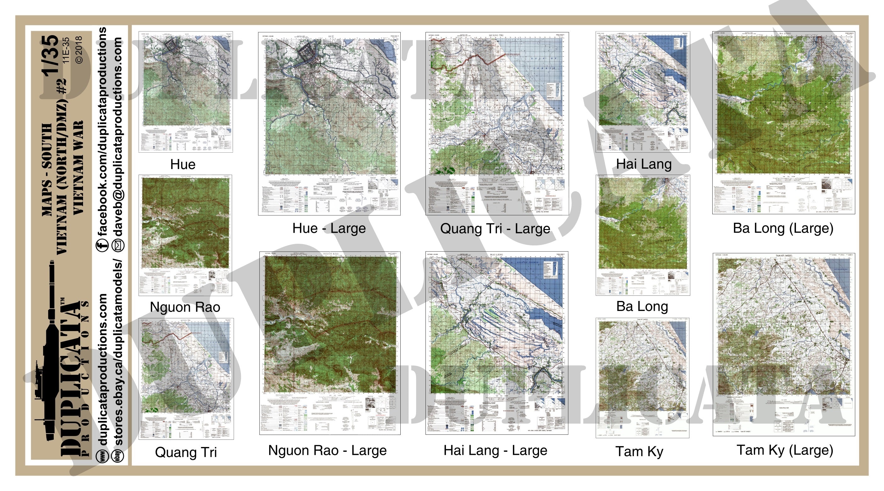 地図 ベトナム戦争 南ベトナム（北部／DMZ）#2（1/35スケール）