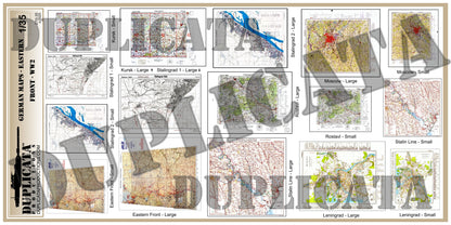 1/35スケール WWII東部戦線 ドイツ軍地図のペーパーアクセサリー（全16枚）