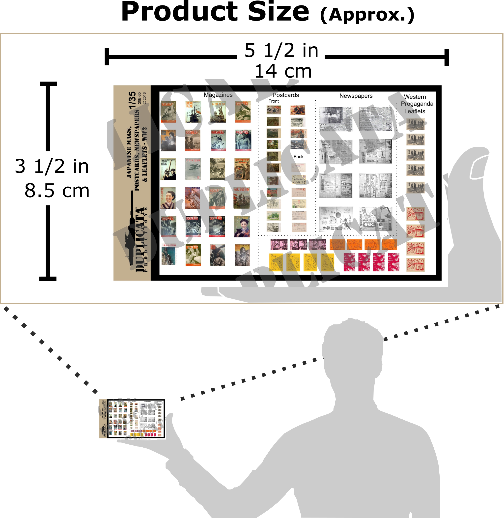 1/35スケール WWII日本の印刷物（サイズ比較付き）