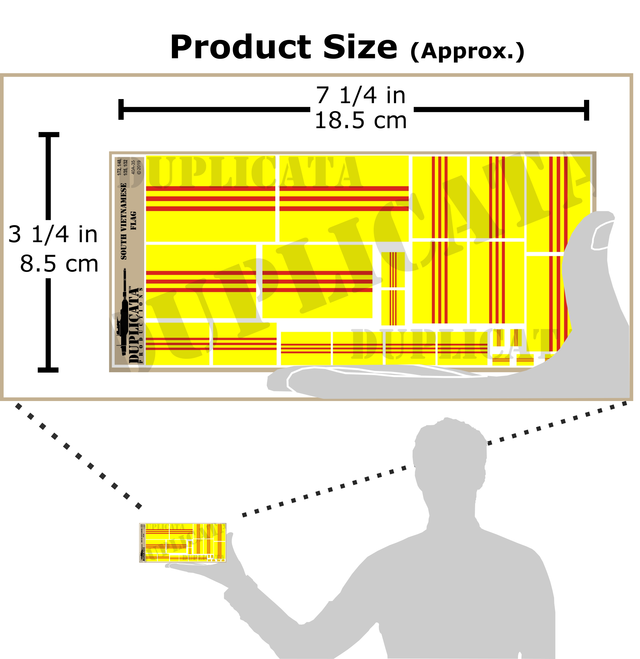 南ベトナム国旗 ペーパーフラッグセット（1/72, 1/48, 1/35, 1/32）