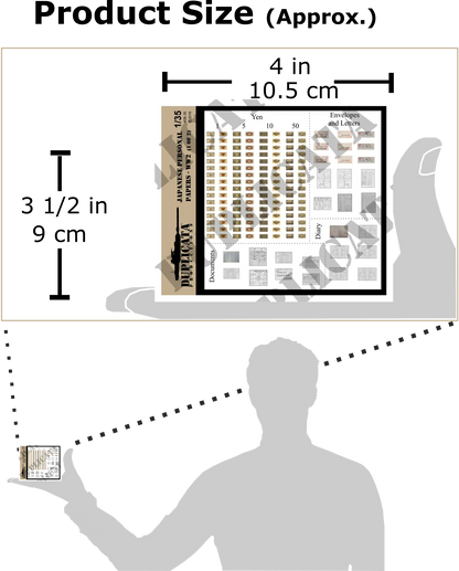 日本軍 個人書類（軍票・手紙・日記・書類）のペーパーアクセサリー作例（1/35）