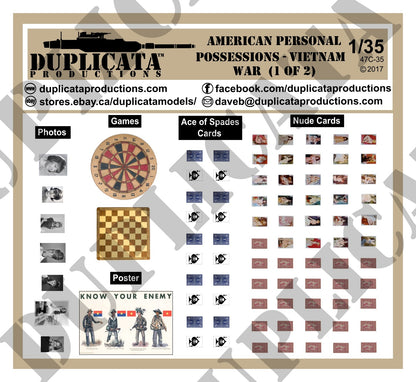 米軍 個人携行品（ベトナム戦争）(1/2) スケール参照イメージ（1/35）／SKU 47C-35