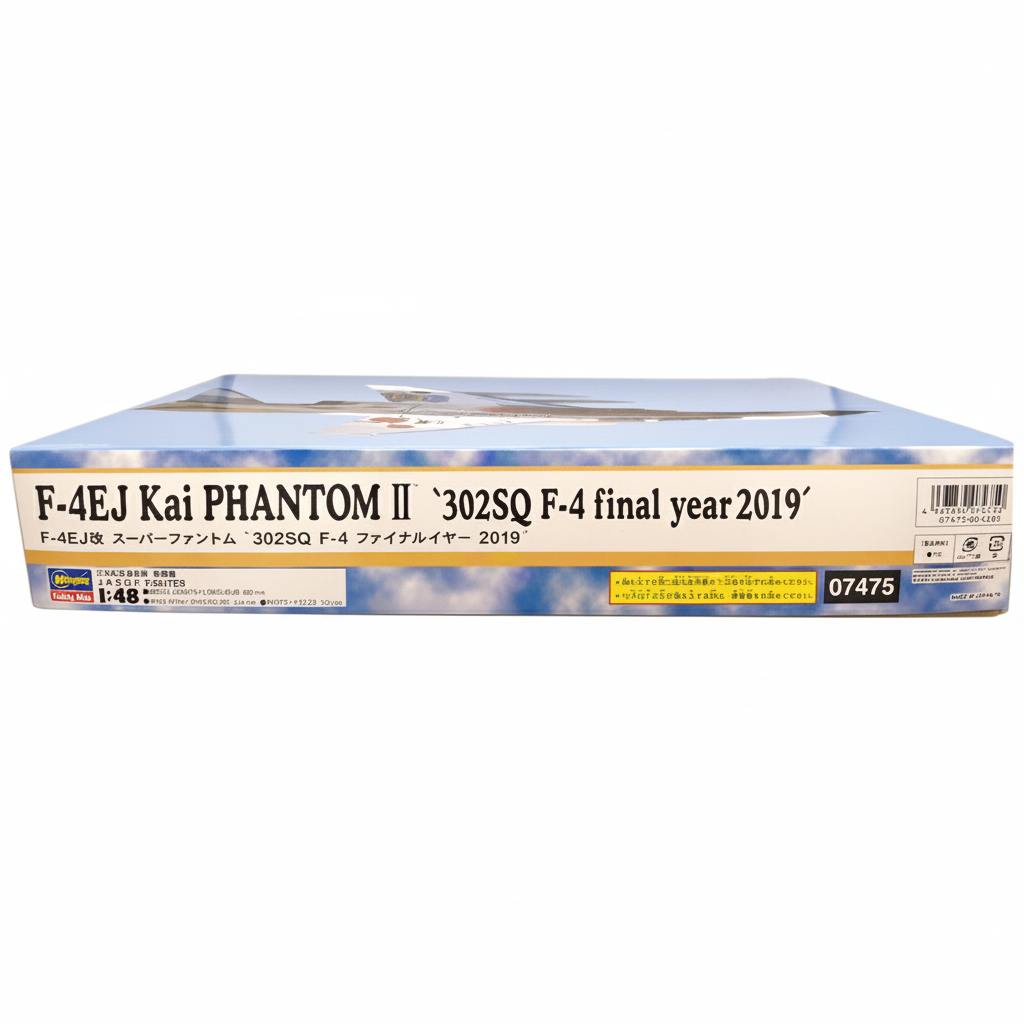 ハセガワ F-4EJ改 スーパーファントム 302飛行隊 F-4 ファイナルイヤー 2019 1/48［07475］ボックス側面（製品説明入り）