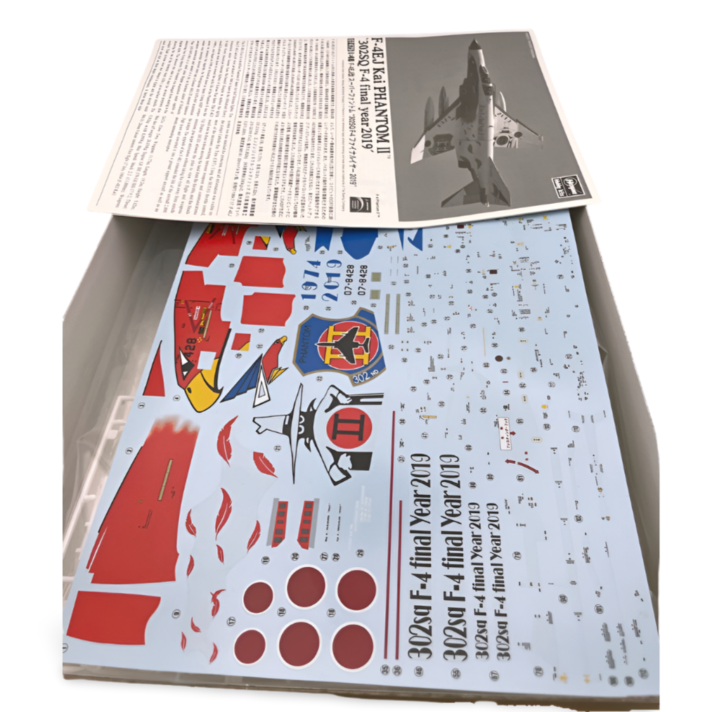 ハセガワ F-4EJ改 302飛行隊 F-4 ファイナルイヤー 2019 1/48［07475］デカールシートと説明書
