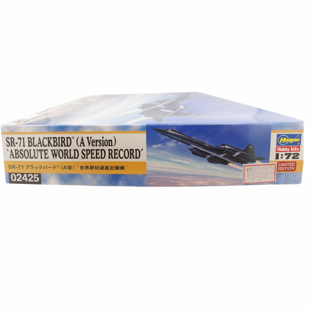 ハセガワ SR-71A ブラックバード 世界最速記録機 1/72［02425］ボックス側面（価格ラベル付き）